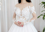 sheer bodice bridal gown