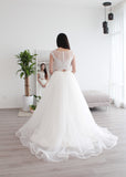 Bride Valerie - Two Piece Crop Top Ruffled Organza Skirt Wedding Dress
