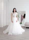 Bride Valerie - Two Piece Crop Top Ruffled Organza Skirt Wedding Dress