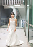 Bride Annie - Minimal and Sleek Satin Mermaid Wedding Dress with Detachable Top