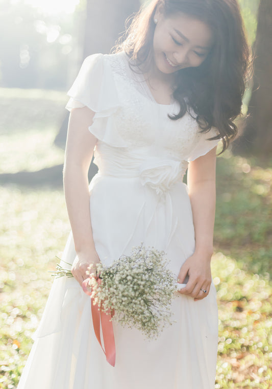 Bride KerYong - Chiffon Wedding Dress with Butterfly Sleeves