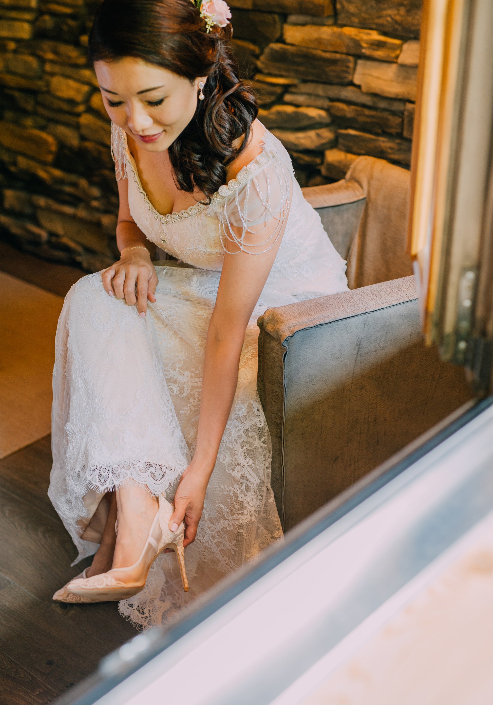 Cap Sleeves Scoop Neck Fit and Flare Wedding Dress | Dentelle Bridal Cap Sleeves Scoop Neck Fit and Flare Wedding Dress | Dentelle Bridal